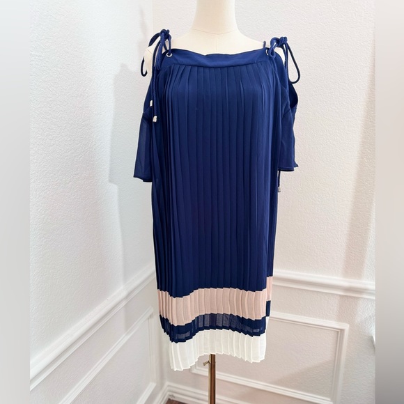 Anthropologie Dresses & Skirts - ANTHROPOLOGIE by Endless Rose - Chiffon Preppy Pleated Striped Nautical Dress